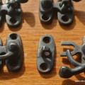 4 Nice tiny small box Latch catch solid brass furniture antiques doors trinket