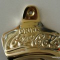 COCA COLA Bottle Opener brass COKE works POLISHED finish screws included heavy
