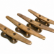 4 Solid Brass Cleat Tie Downs 5½" Heavy Duty Boat Rope Hooks Marine Dock Hardware 14cm