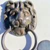 LION solid BRASS hand made DOOR KNOCKER 6.1/2" heavy bronze patina