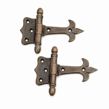 2 Small Solid Brass Hinges 3” Vintage Cabinet Door Hinges Antique Restoration Hardware