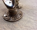 2 cute tiny finger Pull handle silver brass door old style HAND knob hook B OPEN