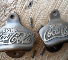 2x COCA COLA Bottle Opener solid brass COKE works AGE finish screws included B