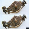 8 pressed brass pull handle antique solid brass vintage old style replace drawer bronze patina period bolt fix