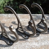 4 COAT HOOKS door solid brass antiques vintage old style 4" DECO hall stand B