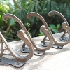 4 COAT HOOKS door solid brass antiques vintage old style 4" DECO hall stand B