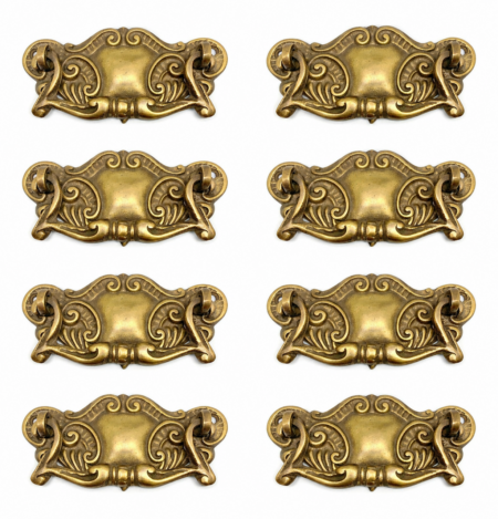 8 Heavy Solid Brass Drawer Pulls 4 Vintage Victorian Cabinet Handles Watson A16 (1)