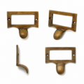4 SOLID BRASS CARD FRAME HOLDERS WITH FINGER PULLS – 6 cm