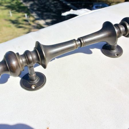 Handle DOOR PULL spun solid BRASS old vintage antique style amazing 12 " long B