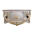 HEAVY LARGE BOX DRAWER PULL HANDLE – WATSON BRASS A15 XL – ANTIQUE SOLID BRASS – 4 3/4"