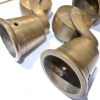 price includes FREE FREIGHT world wide 6 to 10 days 4 big solid brass CUP castors for antiques replacement tables made of solid brass original never used Size: 90mm HIGH INSIDE TOP diameter 42mm wheel diameter 50mm x 25mm bucket 50mm x 40mm