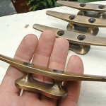 4x CLEAT tie downs solid heavy brass boats cars tieing rope hooks hand made B