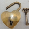 used in shop display Padlock Vintage stye antique look solid heavy brass aged key lock works 2" bronze patina