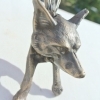 small FOX head old heavy front Door Knocker SOLID BRASS vintage antique style B