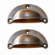 2 Solid Brass Shell Drawer Pull Handles 66mm Antique Vintage Cabinet Cupboard Furniture Hardware Code 3000 2.12