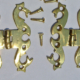 4 small snake solid Brass DOOR small hinges vintage style Polished heavy B screw