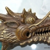 DRAGON head WALKING STICK STAFF end BRASS green lord of the rings hollow B