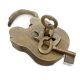 large Vintage style antique "BATAVIA " 5" Padlock solid brass key heavy lock works watson 099