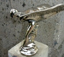 Rolls Royce car statue flying lady cast brass emblem hand made copy 7" silver B