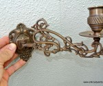 PIANO SCONCE solid heavy brass 8 " long rotate candle holder aged heavy brass B