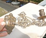 PIANO SCONCE solid heavy brass 8 " long rotate candle holder aged heavy brass B