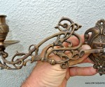 PIANO SCONCE solid heavy brass 8 " long rotate candle holder aged heavy brass B