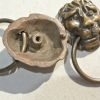 2 PULLS handles Small heavy LION SOLID BRASS old style screws house antiques