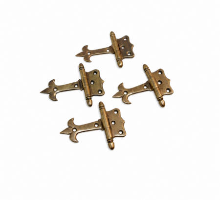 4 Solid POLISHED Brass Door Small Hinges Watson 45L Vintage Antique Style Restoration Heavy 3