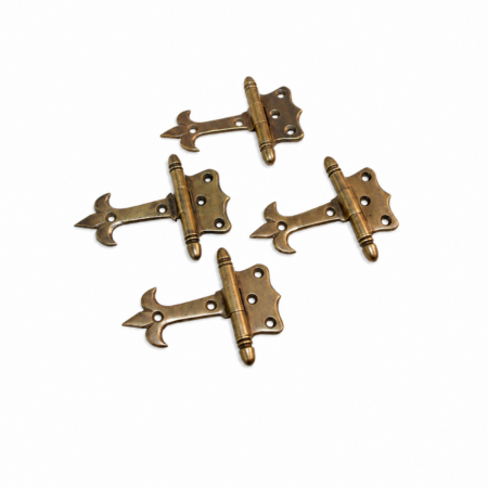 4 Solid POLISHED Brass Door Small Hinges Watson 45L Vintage Antique Style Restoration Heavy 3