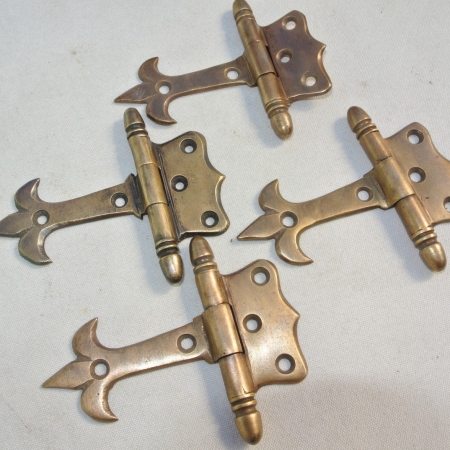 4 small hinges vintage aged style solid Brass DOOR Stuning watson 45L heavy 5" B 