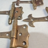 4x small hinges vintage aged style solid Brass DOOR Stuning restore heavy 3" B