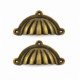 2 Solid Brass Shell Cup Drawer Pull Handles 4" Vintage Cabinet Cup Pulls – Heavy Cast Brass – Antique or Polished 2942