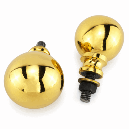 2x Watsonbrass B4s Solid Brass Bed/Cot Knobs 2.1/2" high (65mm) Hollow • Polished 2" wide small version