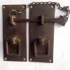 Door box Latch catch solid brass furniture antiques bolt chain asian style 4"