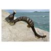 very large heavy cast SEAHORSE solid brass door old style heavy house PULL handle 16.1/2" 41.5 cm