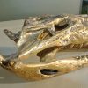 Crocodile skull solid brass large heavy decoration stunning hand made 365mm statue head jaw
