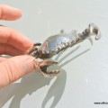 small 3.1/2" MUD CRAB solid brass silver plate heavy decoration hand made
