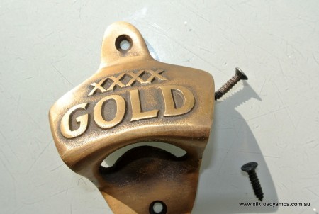 XXXX Gold beer Bottle Opener solid brass works screws heavy