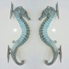 large brass 35 cm SEAHORSE solid hollow heavy antique oxidised sea side beach brass door old style house PULL handle 13.1/2" long outdoor