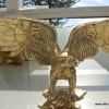 VINTAGE style BRASS FLYING EAGLE BIRD FIGURINE cast brass metalware patina