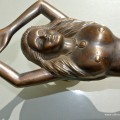large MERMAID solid brass door PULL old style heavy house PULL handle 15" aged