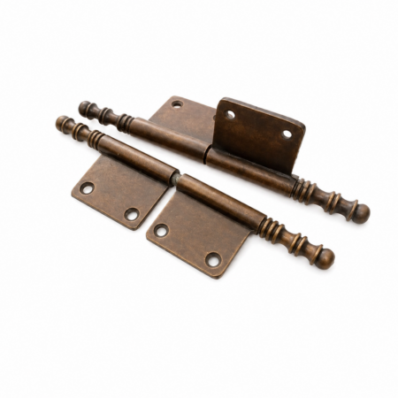 2 Small French Lift Off Hinges – Solid Brass Loose Pin Hinges – Vintage Aged Style – 5½ Inch