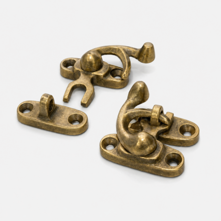 4 Tiny Solid Brass Box Latch Catches 30mm Vintage Antique Jewellery Box Locks