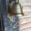 Large BELL front door heavy Vintage style 10 "antique look solid brass aged Chain nice sound