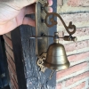 Large BELL front door heavy Vintage style 10 "antique look solid brass aged Chain nice sound Large BELL front door heavy Vintage style 10 "antique look solid brass aged Chain nice sound