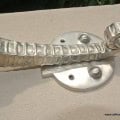 ery large SEAHORSE solid brass SILVER PLATE door old style heavy house PULL handle 16.1/2"