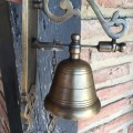 Large BELL front door heavy Vintage style 10 "antique look solid brass aged Chain nice soun