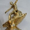 BRASS SURFER superb statue real Brass old vintage style TROPHY 9.1/2"