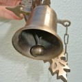 small Front Door Bell pull chain solid aged brass old vintage style 7.1/2 " hang