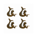 4 MERMAID Brass Knobs – Praying Dewi Mermaid Pull Knobs – Heavy Solid Brass Vintage Kitchen Cabinet Handles – 3 Set of 4
